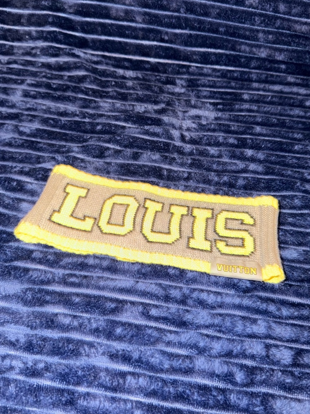 Louis Vuitton Gray and Yellow Knit Logo Patch